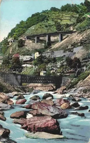 AK / Ansichtskarte Gotthardbahn Eisenbahn Leventina TI Giornico Die 3 Bahnlinien