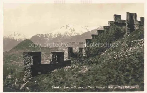 AK / Ansichtskarte SION  Sitten Seduno VS Ruines de Tourbillon et Haut de Cry