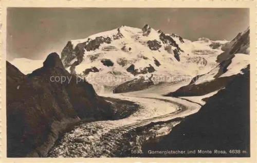 AK / Ansichtskarte Gornergletscher Breithorn BE und Monte Rosa