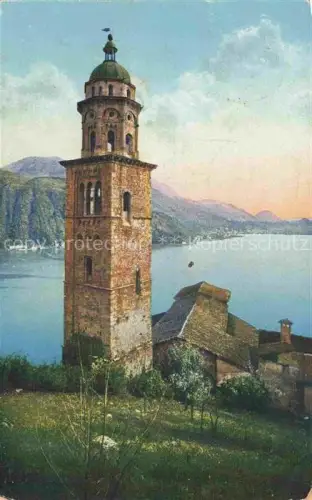AK / Ansichtskarte Morcote Lago di Lugano TI Kirchturm