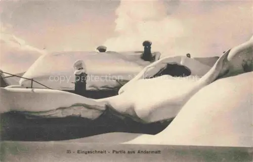 AK / Ansichtskarte Andermatt UR Eingeschneites Dorf