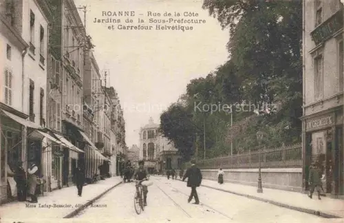 AK / Ansichtskarte ROANNE 42 Loire Rue de la Côte Jardins de la Sous-Préfecture et Carrefour Helvétique