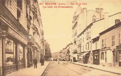 AK / Ansichtskarte ROANNE 42 Loire Rue de la Côte au fond les Promenades