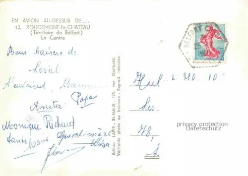 AK / Ansichtskarte Rougemont-le-Chateau 90 Belfort Le centre vue aérienne