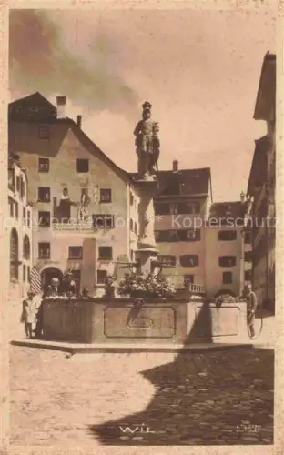 AK / Ansichtskarte Wil  SG Dorfbrunnen Denkmal