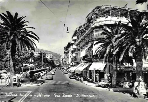 AK / Ansichtskarte ALAssIO Savona Liguria IT Via Dante Il Muretto