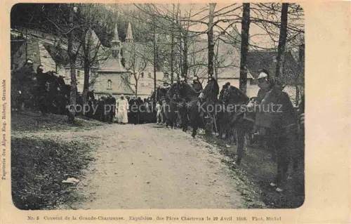 AK / Ansichtskarte Grande Chartreuse Saint-Pierre-de-Chartreuse GRENOBLE 38 Isere Couvent Expulsion des Pères Chartreux le 29 Avril 1903