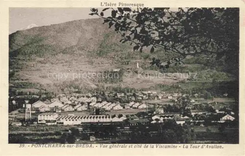 AK / Ansichtskarte Pontcharra-sur-Breda GRENOBLE 38 Isere Vue générale et cité de la Viscamine Tour d'Avallon
