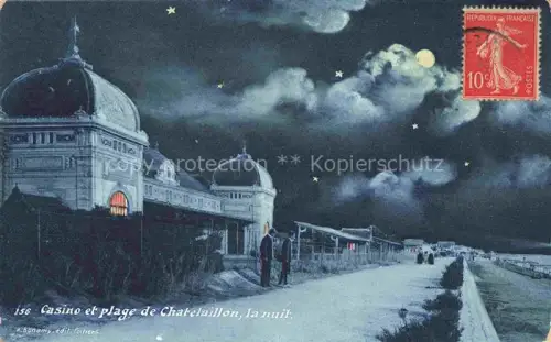 AK / Ansichtskarte CHATELAILLON-Plage 17 Charente-Maritime Le casino et la plage la nuit au clair de lune