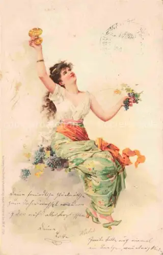 AK / Ansichtskarte Wein Wine Vin Vino-- Litho Frauen 