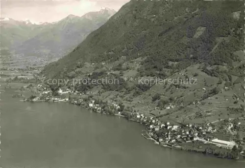 AK / Ansichtskarte Vira-Magadino Locarno TI Fliegeraufnahme