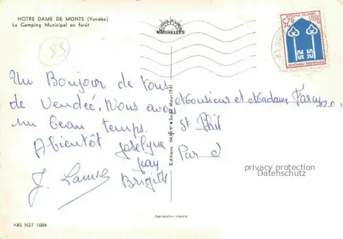 AK / Ansichtskarte Notre-Dame-de-Monts Les Sables-d Olonne 85 Vendee Le Camping Municipal en foret
