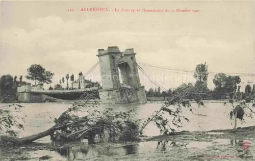 AK / Ansichtskarte Andrezieux-Boutheon Montbrison 42 Loire Le pont après l'inondation de 17 Octobre 1907