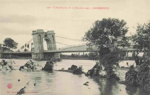 AK / Ansichtskarte Andrezieux-Boutheon Montbrison 42 Loire Pont après l'inondation du 17 Octobre 1907