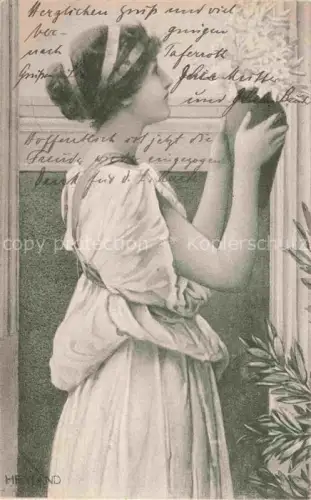 AK / Ansichtskarte RYLAND H. Kuenstlerkarte Frauen Blumenvase 