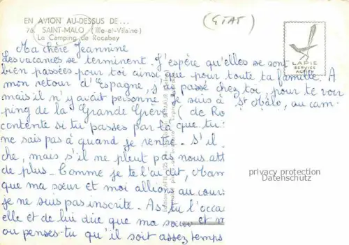 AK / Ansichtskarte SAINT-MALO ST-MALO 35 Le Camping de Rocabey Vue aerienne