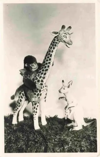 AK / Ansichtskarte Spielzeug Toy Juet Juguete-- Sonneberg Thueringen Giraffe Kaenguruh