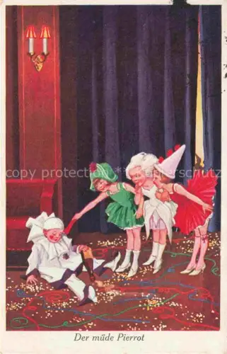 AK / Ansichtskarte Clown Payaso Zircus Cirque-- Der muede Pierrot WssB Nr. 9560/2 