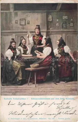 AK / Ansichtskarte Kartenspiel-Postkarte Jeu de Cartes CPA-- Badische Volkstrachten Schwarzwaelderinnen  