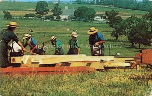 AK / Ansichtskarte Zimmerei Charpenterie Carpentry Carpenteria-- Greetings Penna Dutch Country