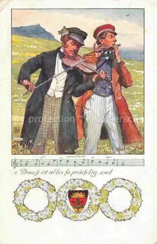 AK / Ansichtskarte Schulverein Deutscher Nr. 107 Kutzer Geige Floete 