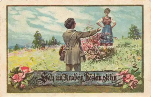 AK / Ansichtskarte JUNG Fr. Kuenstlerkarte Rosen Man Frau 