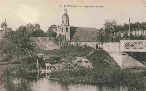 AK / Ansichtskarte Freteval VENDOME 41 Loir-et-Cher L'église et le pont
