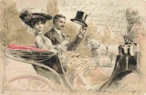 AK / Ansichtskarte Hutmode Mode-des-Chapeaux Hat-fashion Cappeli Sombreros-- Pferdkutsche 