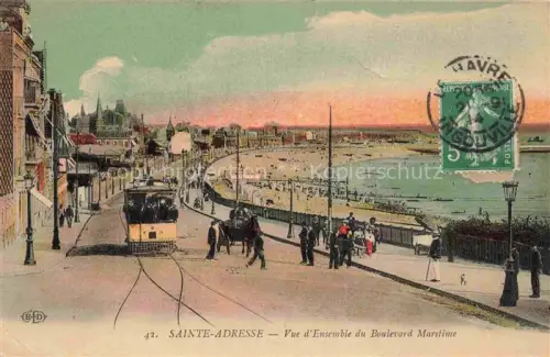AK / Ansichtskarte STRAssENBAHN Tramway-- Sainte Adresse Boulevard Maritime 