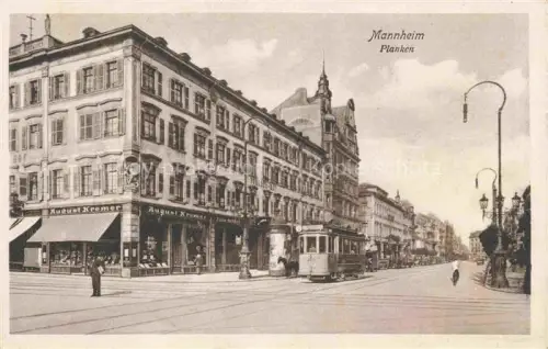 AK / Ansichtskarte STRAssENBAHN Tramway-- Mannheim Planken 