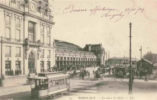 AK / Ansichtskarte STRAssENBAHN Tramway-- Bordeaux la Gare du Midi 