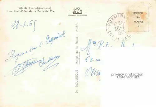 AK / Ansichtskarte AGEN 47 Lot-et-Garonne Rond Point de la Porte du Pin