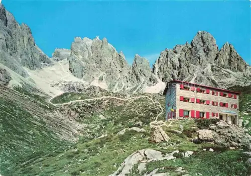 AK / Ansichtskarte Bertihuette 1950m Roda di Vael Dolomiti IT mit Neuner Rotwandspitze Sentinella Scharte