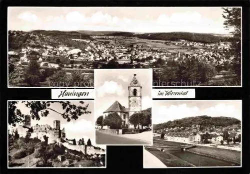 AK / Ansichtskarte Hauingen Loerrach BW Panorama Schloss Kirche 