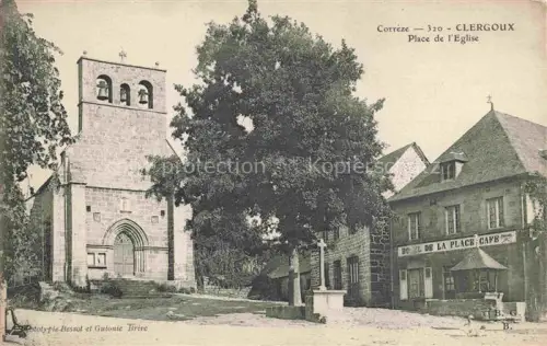 AK / Ansichtskarte Clergoux TULLE 19 Correze Place de l'Eglise Hôtel Café