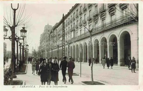 AK / Ansichtskarte ZARAGOZA Saragossa ES Paseo de la Independencia