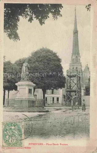 AK / Ansichtskarte Pithiviers-en-Gatinais 45 Loiret Place Denis Poisson Monument Eglise