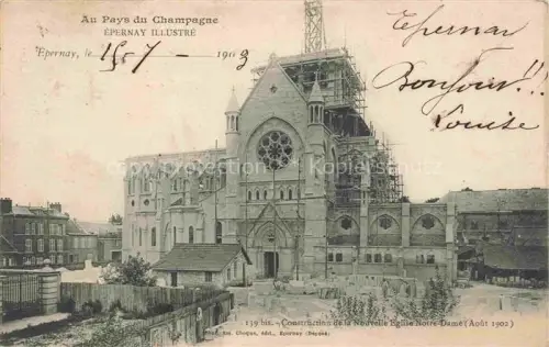 AK / Ansichtskarte Epernay 51 Marne Constructions de la nouvelle Eglise Notre-Dame
