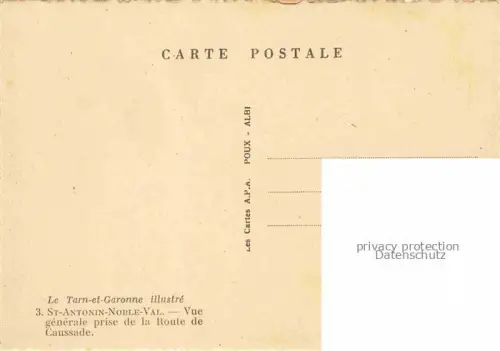 AK / Ansichtskarte St-Antonin-Noble-Val  Montauban 82 Tarn-et-Garonne Vue générale prise de la Route de Caussade