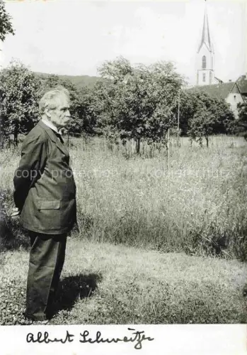 AK / Ansichtskarte Gunsbach COLMAR 68 Haut-Rhin Dr. Albert Schweitzer au fond l'église