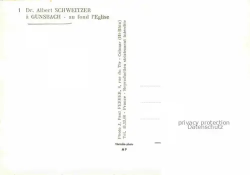 AK / Ansichtskarte Gunsbach COLMAR 68 Haut-Rhin Dr. Albert Schweitzer au fond l'église