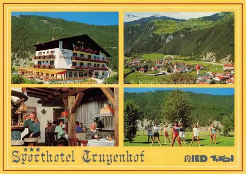 AK / Ansichtskarte Ried Tirol AT Sporthotel Truyenhof Gastraum Panorama Gymnastik