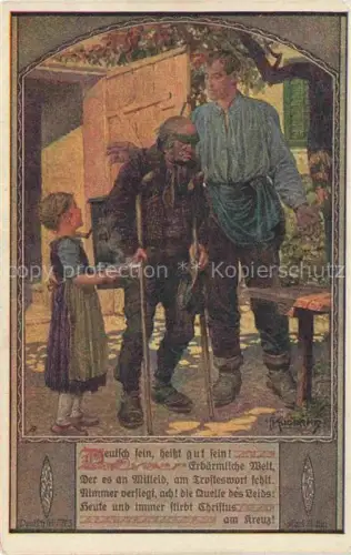 AK / Ansichtskarte Schulverein Deutscher Nr. 805 Blind Mann Kind
