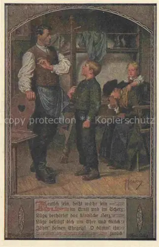 AK / Ansichtskarte Schulverein Deutscher Nr. 802 Deutsch sein heisst wahr sein Kind Mann Frau