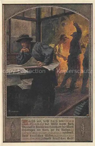 AK / Ansichtskarte Schulverein Deutscher Nr. 807 Deutsch sein heisst stark sein Arbeiter
