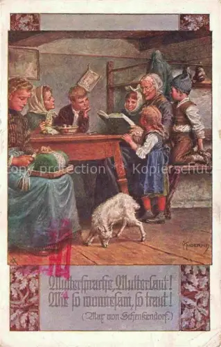 AK / Ansichtskarte Schulverein Deutscher Nr. 792 Vorlese Stunde Kinder Ziege 