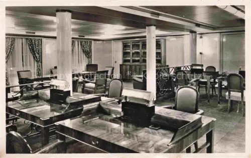 AK / Ansichtskarte Dampfer Oceanliner Liberte Salon de lecture correspondence classe cabine