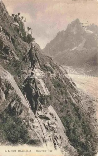 AK / Ansichtskarte Bergsteigen Klettern Mountaineering Alpinisme Alpinismo-- Chamonix Mauvais Pas