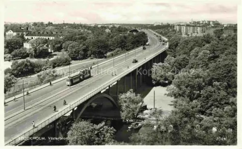 AK / Ansichtskarte STRAssENBAHN Tramway-- Stockholm Vaesterbron