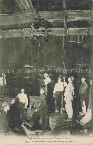 AK / Ansichtskarte Bergbau Mining Exploitation Miniere Estrazione Mineraria-- Exploitation souterraine Ardoisiere 